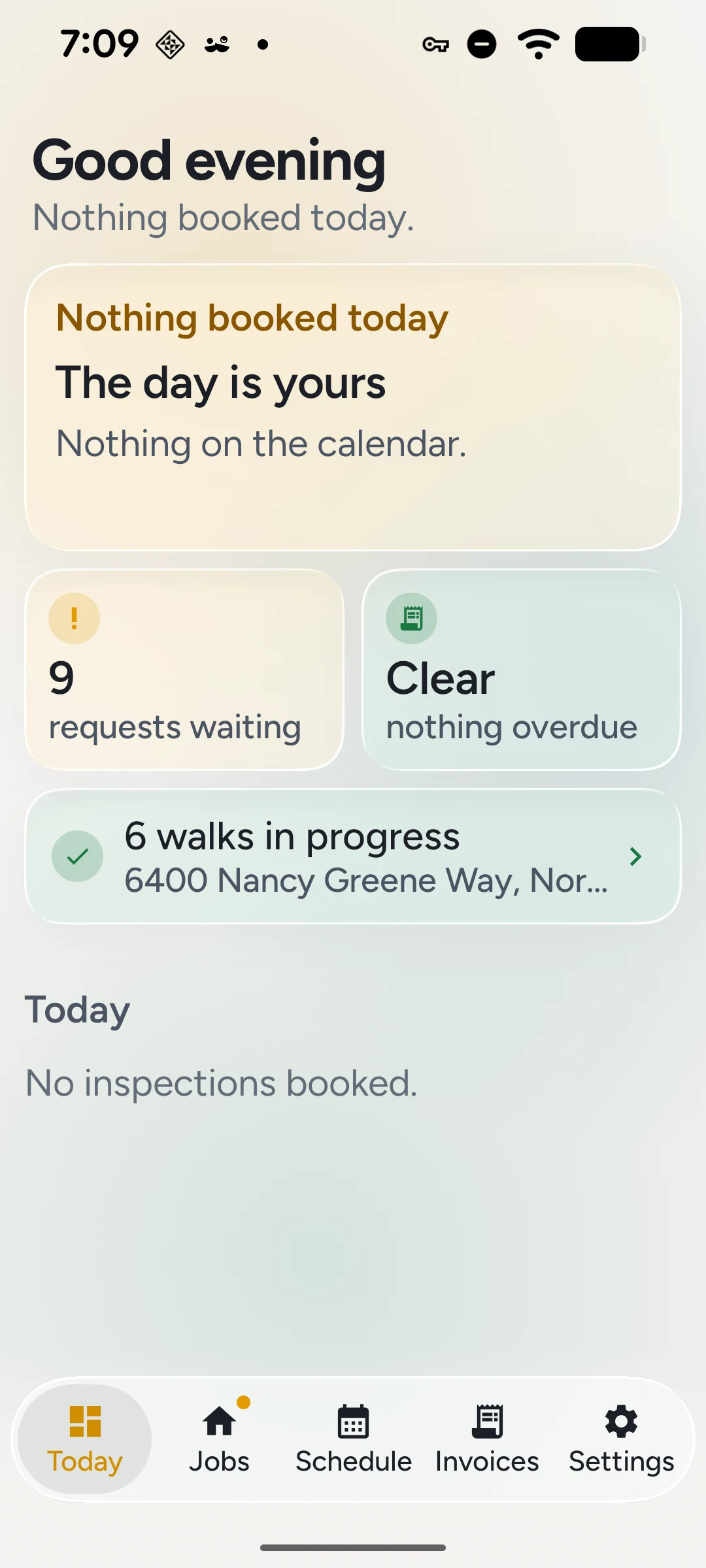 Kensa app: today.